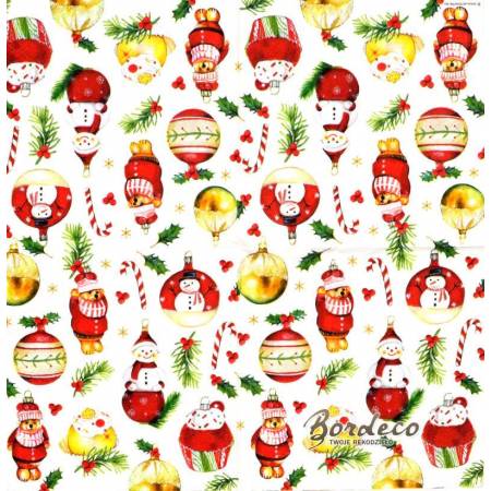 Serwetka decoupage firmy AMBIENTE bombki 25x25cm